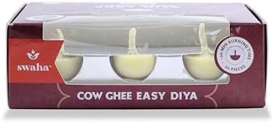 Swaha Easy Diya | Clarified Butter Diyas | Pack of 1 | 30-Pieces | 30-min Flame time