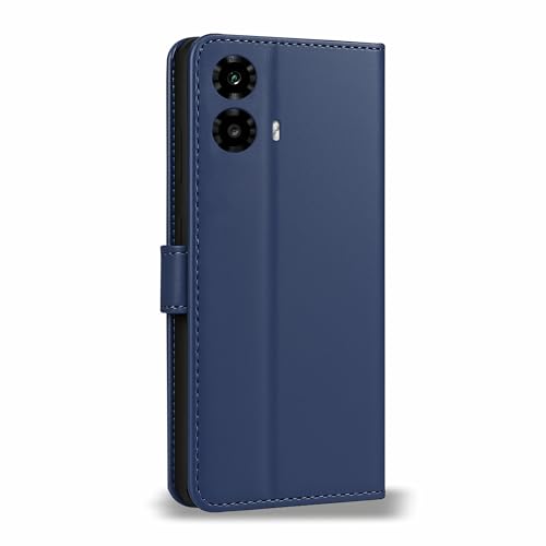 Image of AIBEX Shock Proof Flip Compatible for Motorola G85 5G Flip Cover Leather Finish | Inside TPU with Card Pockets | Wallet Stand | Complete Protection Flip Case - Blue