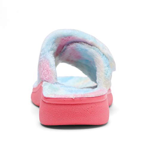Image of SOLLBEAM Fuzzy House Slippers With Arch Support Orthotic Heel Cup Sandals For Women