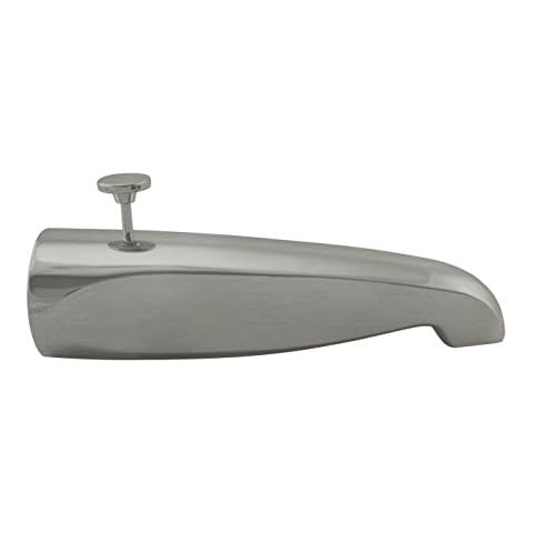 Westbrass D3111-07 8-1/2" Reach Wall Mount Tub Spout with Rear Diverter, Satin Nickel Cover