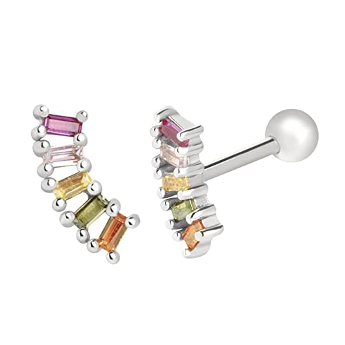 Boucles d'oreilles carrés en argent sterling et zircon coloré éclatant