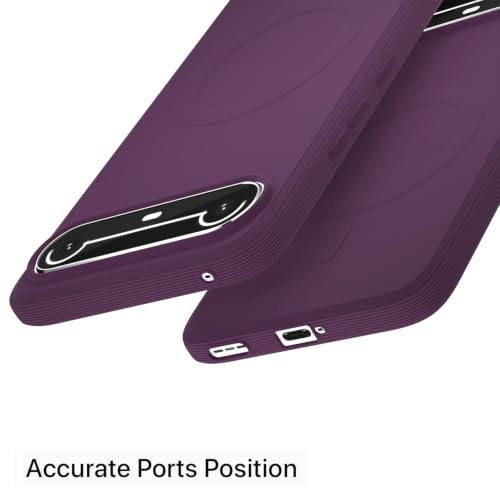 Image of Outlouders Back Cover for Tecno Pova Slim 5G Soft Matte Silicone Cover with Slim Fit | Mag-Safe Logo (Not Mag-Safe Compatible) | Shockproof | Camera Protection Bumper Case (Purple)