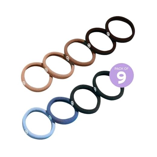 Gimme Beauty - Any Fit No Damage Hair Ties - Neutrals - Seamless Microfiber Elastics - Hair Accessories With All Day Hold - No Snagging, Dents, or Breakage Hair Tie Pack (9 count)