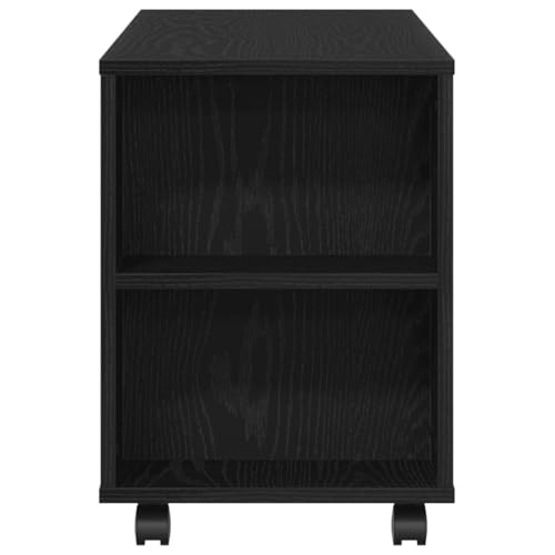 Meuble TV en bois chêne noir 102 cm table basse de salon mobile - 8