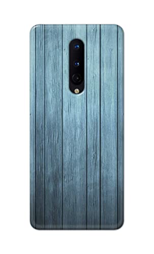 Image of Printed Hard Back Cover Case for OnePlus 8 Back Cover (Wooden Blue) -1302