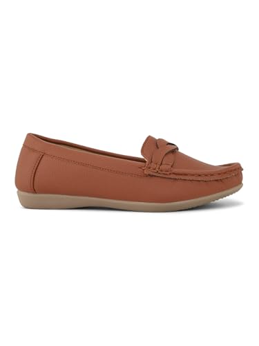 Image of XE Looks Women's Wave Design Loafer Ballet & Moccasins Faux Leather, Trendy and Stylish, Slip-on Mule Shoes for Daily Casual Wear & Formal Wear for Women & Girls