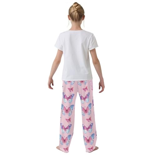 Pajama Bottoms, Butterflies Watercolour Pajamas Pant Sleep Long Pants Animal Lounge Wear Sleepwear Soft Pjs3