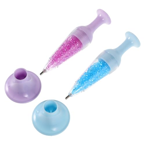 OSOLADY 2個透明花瓶型ドッティングペン ネイルアート ラインストーンピック 刺繍ダイヤモンドツール 多機能クラフト用筆