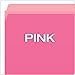 Pendaflex 152PIN Colored File Folders, Straight Cut, Top Tab, Letter, Pink/Light Pink, Box of 100