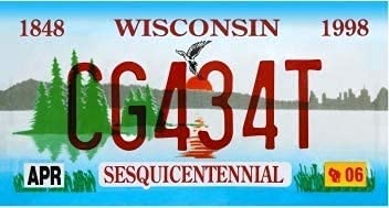 OPO 10 - Targa per Auto USA - Replica in Metallo 30x15 cm: Wisconsin (C49)