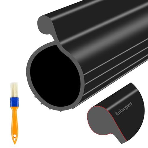 Garage Door Seal P Bulb - 16.5ft Flexible Weatherproof TPE Seal for Single-Channel Doors, Easy DIY Installation, Temperature Resistant, Fits Single Channel Garage Door (Black)