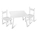 Leomark Holz Kindertisch und 2 Stühle - Weiß - Tisch Kinderstuhl für Kinder, Kindersitzgruppe, Sitzgruppe, Tischgarnitur, Dim: 60x60x42 (H) cm