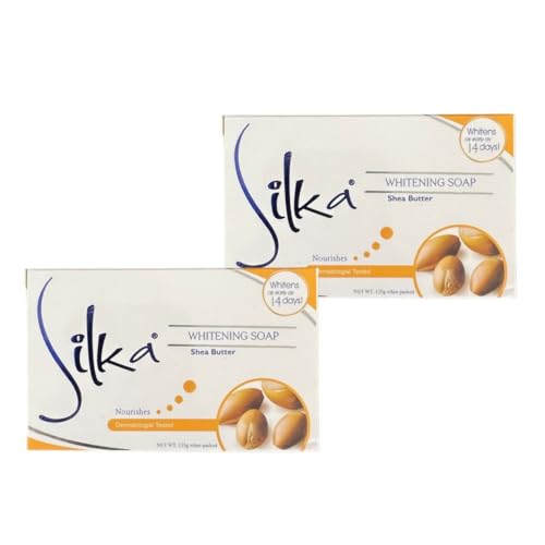 Silka 薬用美白石鹸, シアバター配合, 135g, 2個セット, 14日間で効果実感