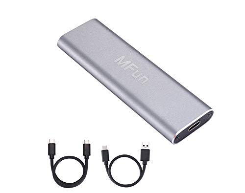 MFun M.2 NVMe SSD Enclosure Adapter, USB3.1 Gen2 10Gbps to NVMe PCI-E M-Key Solid State Drive Aluminum External Enclosure Compatible with 2230/2242/2260/2280 NVMe M.2 SSDs