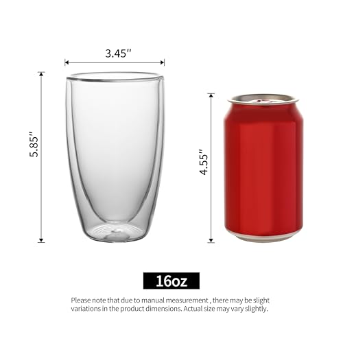Mugs de vidrio de pared doble 16oz 2 pack NIRA.Z miniatura 3