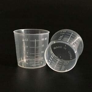 Medicine Measuring Cup/Pot 60ml x 50. Polythene. Autoclavable.