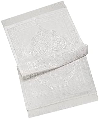 ihvan online, Soft Plush Lux Velvet Muslim Prayer Rug | Thick Janamaz | Sajadah | Soft Islamic Prayer Rug | Islamic Gifts | Prayer Carpet Mat, Elegant, Color: Cream