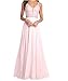 Produktbild Carnivalprom Damen Spaghetti-Träger Chiffon Abendkleider Lang Hochzeit Hochzeitskleider Perlen Ballkleider(Rosa,44)