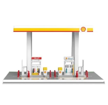 Shell Gas Station Toy Playset with Diecast Car, DIY Assembly