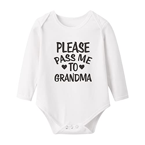 G-Amber Baby Boys Girls Romper Bodysuit Infant Funny Letter long Sleeves Jumpsuit Outfit 0-18Months