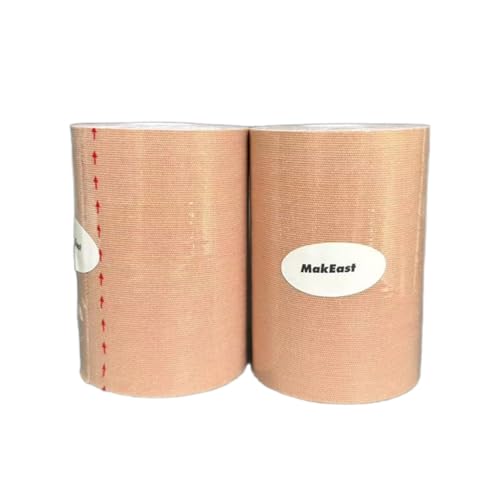 Image of 2 Rolls Trans Tape for Transitioning Extra Wide Chest Binding Tape Latex Free FTM Chest Binder with Nipple Covers Ultra Sticky Waterproof & Flexible 4 in X 16.5 ft (Espresso)