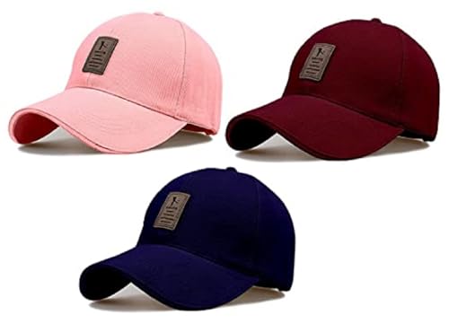 Image of Soft Cotton Adjustable Unisex Cap Quick Drying Sun Hat Protection for Men and Women (Freesize) Cap Pack of 3