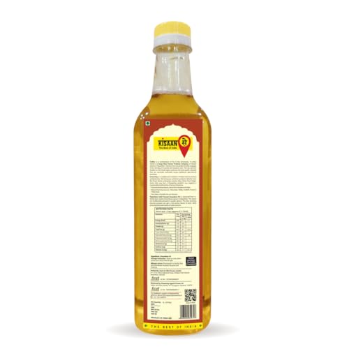 Image of KisaanSay Cold Pressed Groundnut Oil, Pure and Unrefined, 5L Kolhu /Kacchi Ghani /Mara Chekku /Ganuga,Naturally Cholesterol Free, Natural Cooking Oil, Chemical Free (5)