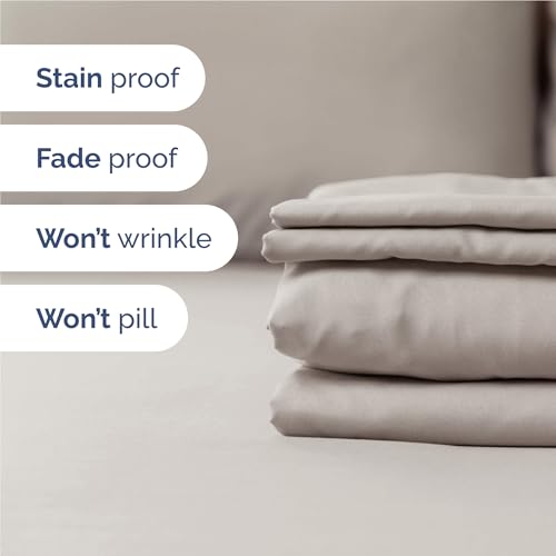 Image of Full 6 Piece Bed Sheet Set - Soft, Breathable & Cooling Sheets - Light Grey | Ultra-Soft Hotel Luxury Bedding Set with 8-16 Inch Deep Pockets, 1 Flat & 1 Fitted Sheet & 4 Pillowcases, Wrinkle & Fade Free