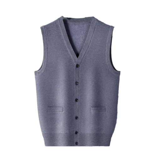 Men Winter Warm Sweater Vest Classic Style Business Thick Fleece Button Cardigan Knitted Vests