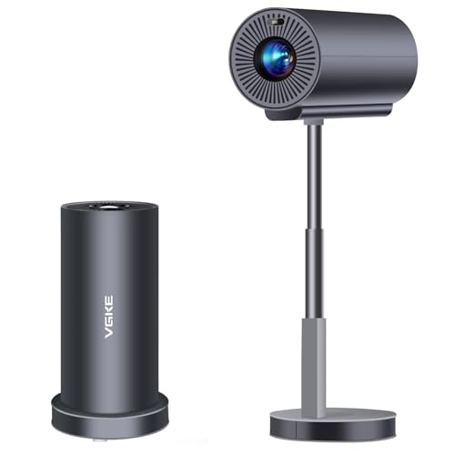 Autofokus/Trapezkorrektur VGKE Mini Beamer Heimkino 4K Unterstützt, 15000 Lumens Full HD Videoprojektor WiFi6 Bluetooth Smart Beamer mit 90° Drehbarem Teleskopständer for Home/Outdoor/Smartphone