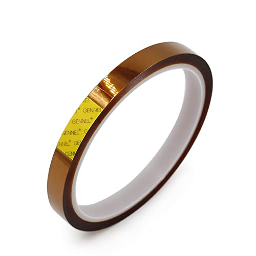 GENNEL 10mm High Temperature Resistant Polyimide Tape, Heat Transfer Silicone Adhesive Tape for PCB Soldering Masking Protective