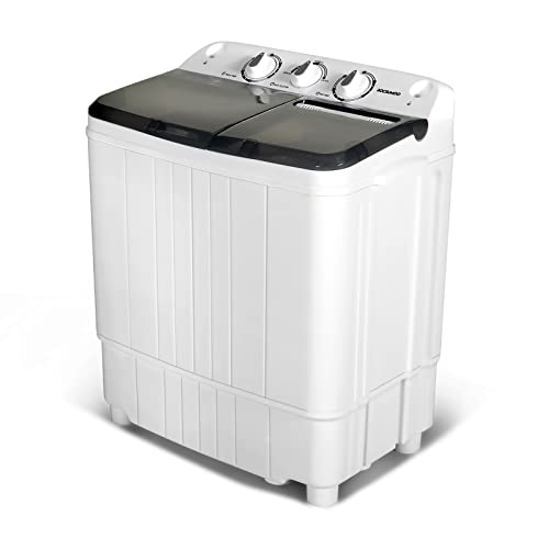 Washing Machine, Portable Clothes Washing Machines, 20lbs Wash and Spin Cycle, Semi-Automatic Laundry Machine, Compact Washer and Dryer Combo, Twin Tub Mini Washer Machine (grey&White) Washing Machine, Portable Clothes Washing Machines, 20lbs Wash and Spin Cycle, Semi-Automatic Laundry Machine, Compact Washer and Dryer Combo, Twin Tub Mini Washer Machine (grey&White)
