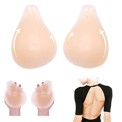 Stick On Bra Backless Bra Reusable Sticky Push Up Bra Invisible Lift Up Bra Silicone Adhesive Lift Bra Self-Adhesive Bras Breast Lift Petal Freedom Bra Nipple Covers for Women Invisible Bra Nude