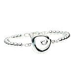 BDM - Pulseras bañadas en Plata de Ley 925, brazaletes Plata Primera Ley, para Mujer, con Cadena, Original y moderna, juvenil. - Modelo 3