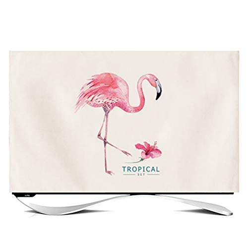Monitor Hülle Bildschirm Hülle 24-65 Zoll LCD/LED/HD Display Staubschutz Hülle Kompatibel mit iMac, PC, Desktop Computer und TV(Color:Flamingo,Size: