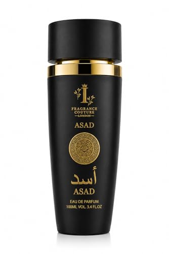 ASAD Luxury Arabic Perfume By Fragrance Couture for Men 100ml Eau de Parfum Long Lasting Oud Amber Woody Spicy Fragrance Intense Middle Eastern Cologne for Him (Asad Black)