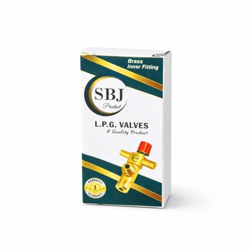 Image of SBJ LPG Gas Valve Pure Brass 11 mm Taper Plug 34 mm Spindle Heavy Duty Gas Stove Valve for LPG PNG Gas Regulator with Smooth Flame Control 1 Year Warranty