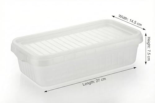 Image of 2000Ml Clear Fridge Stackable Organiser Storage Boxes with Clip Lock Lids for Vegetable & Fruits