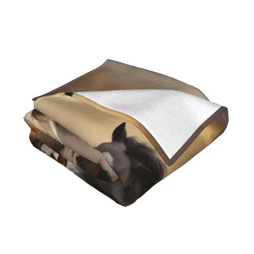 Couverture polaire imprimée chevaux pour des instants de complicité et de douceur au lit - 3
