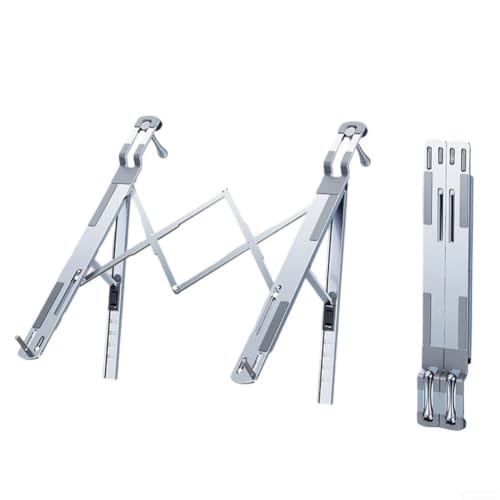 Mesa plegable de aluminio para coche ajustable con soporte para portátil y bebidas plata