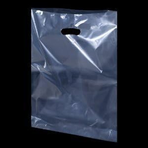 We Can Source it Ltd 50 Clear Plastic Carrier Bag with Patch Handle - 10''X 12'' X 4'' Wecansourceit