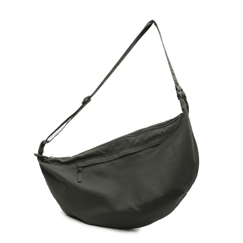 Arecobticy Petit sac à bandoulière en forme de demi-lune avec plusieurs poches, sacs à boulettes souples, sacs à raviolis souples, pour femme, grande épaule, shopping, Vert, One Size