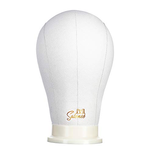 Superior Canvas Block Wig HEAD Made with Cork for Wig Styling, Mannequin Displays, Cosmetology training and Hat Making with Mount Hole, Size 21’’ fits perfectly with the Salonee Wig Stand