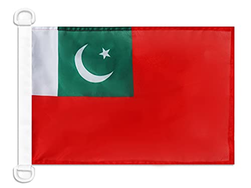 AZ FLAG - Pakistan Civil Ensign Nautical Flag - 18'' x 12'' - For Outdoor and Boat - Pakistani merchant Banner Knitted Polyester with Two Plastic Rings - Vivid Colors - 12x18 in - 45x30 Cm — image 1