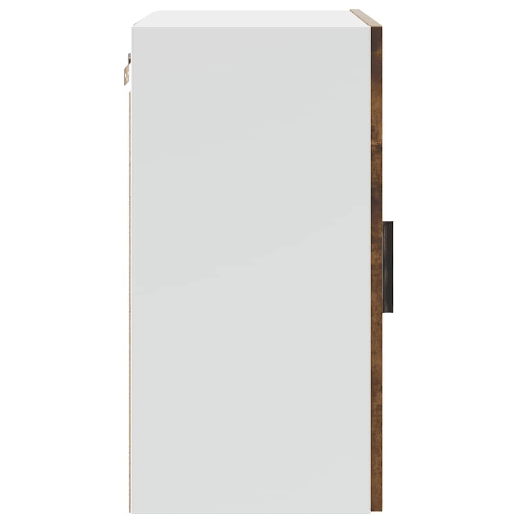 Küchen Hängeschrank Porto Räuchereiche aus Holzwerkstoff, 40 x 31 x 60 cm, mit Tür, Stauraum für Geschirr und Küchenzubehör, wandmontierter Wandschrank für Küche, Flur und Wohnzimmer
