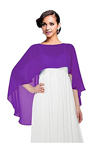 Bridal Womens Chiffon Shawl Wrap Bridal Wedding Cape Evening Prom Ball Wraps