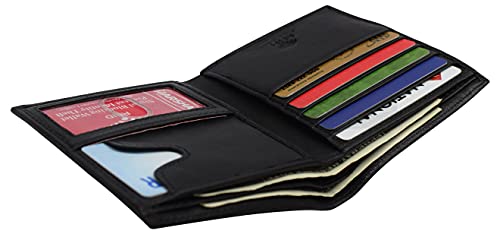 MARSHAL RFID Blocking Genuine Leather Large Hipster Bifold Credit Card ID Men's Wallet4