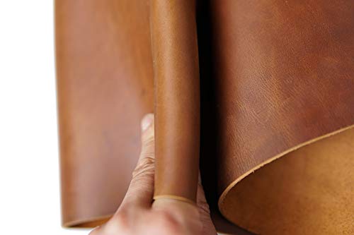 Cow-Hide Leather Bourbon Color Tooling Sewing Craft Leather Square 1.8-2.0mm Thick Cowhide Hobby Horse Handmade Arts Craft Leather Hide Supplies (6"x12")