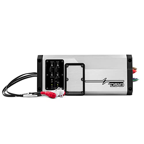DS18 NVY-T800.4D 4-Channel Marine Waterproof Amplifier 2400 Watts Peak Power Class D Full-Range @4 Ohms 200x4 RMS - Boat & Motorsport Amp - IPX6 Waterproof Rating UV/Salt/Fog Protection