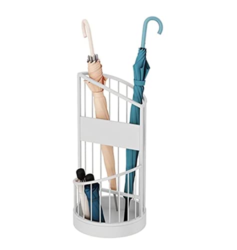 Support de rangement pour parapluies à 2 niveaux en métal noir pour entrée